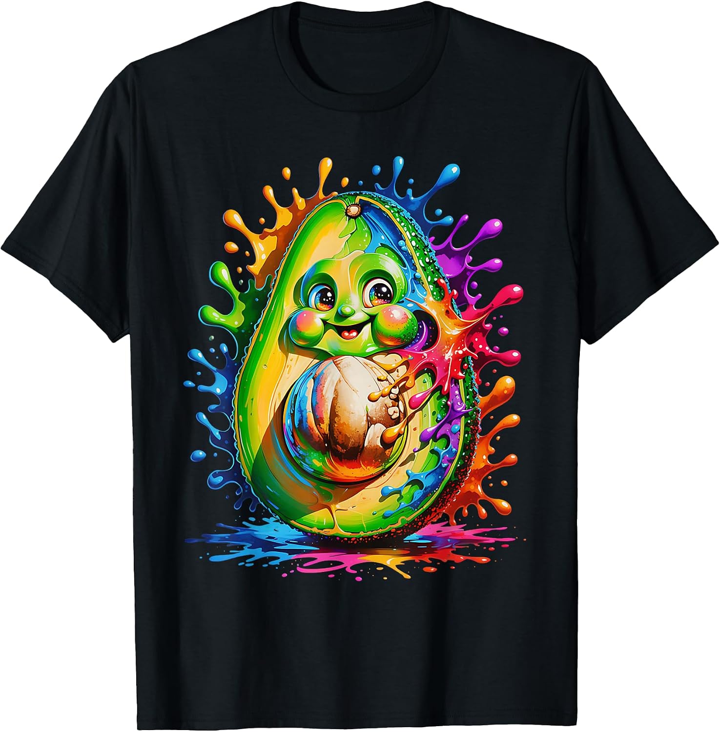 Colorful Avocado Cartoon Rainbow