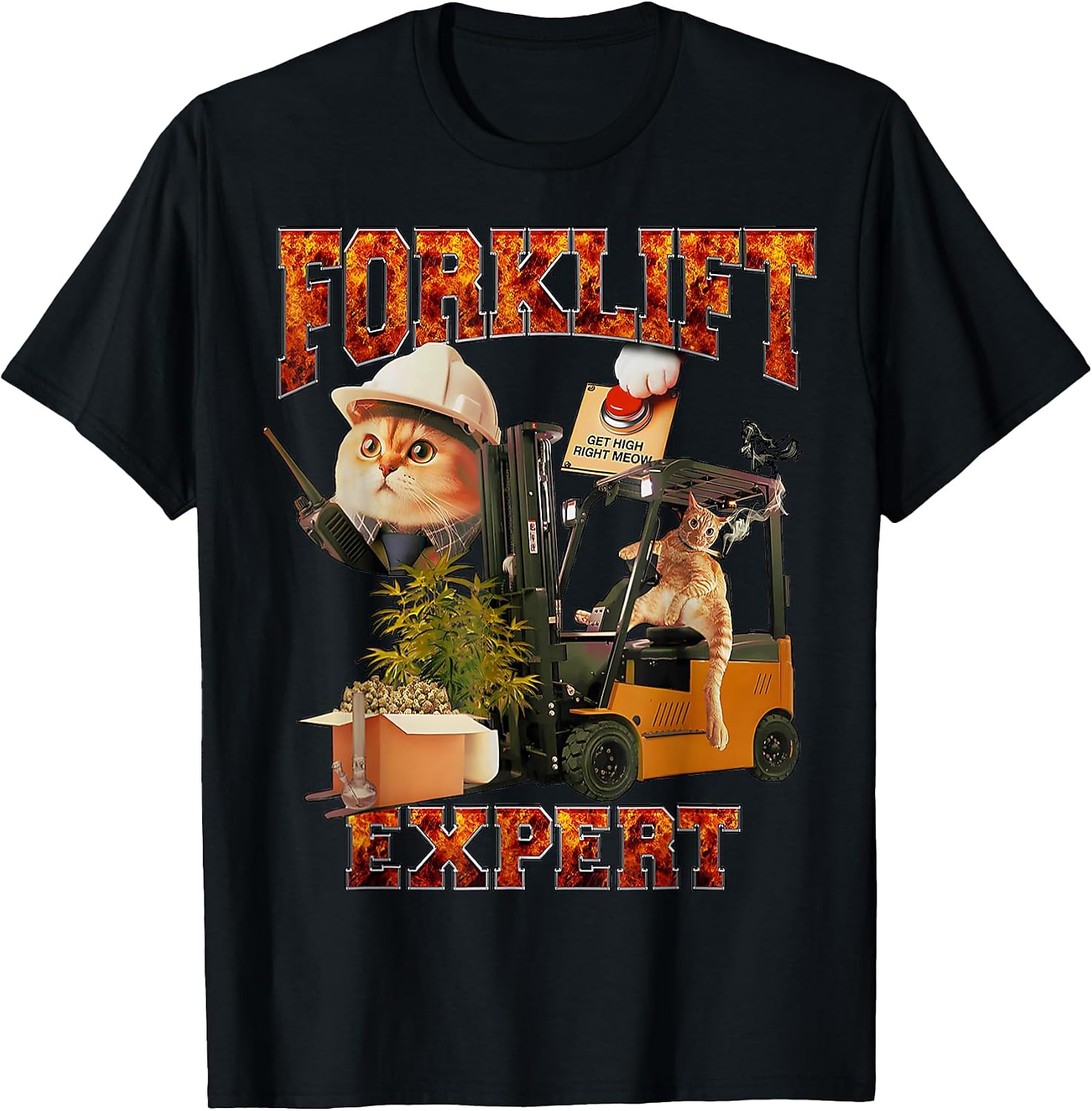 funny USA Skeleton Driver gift ideas Forklift cat