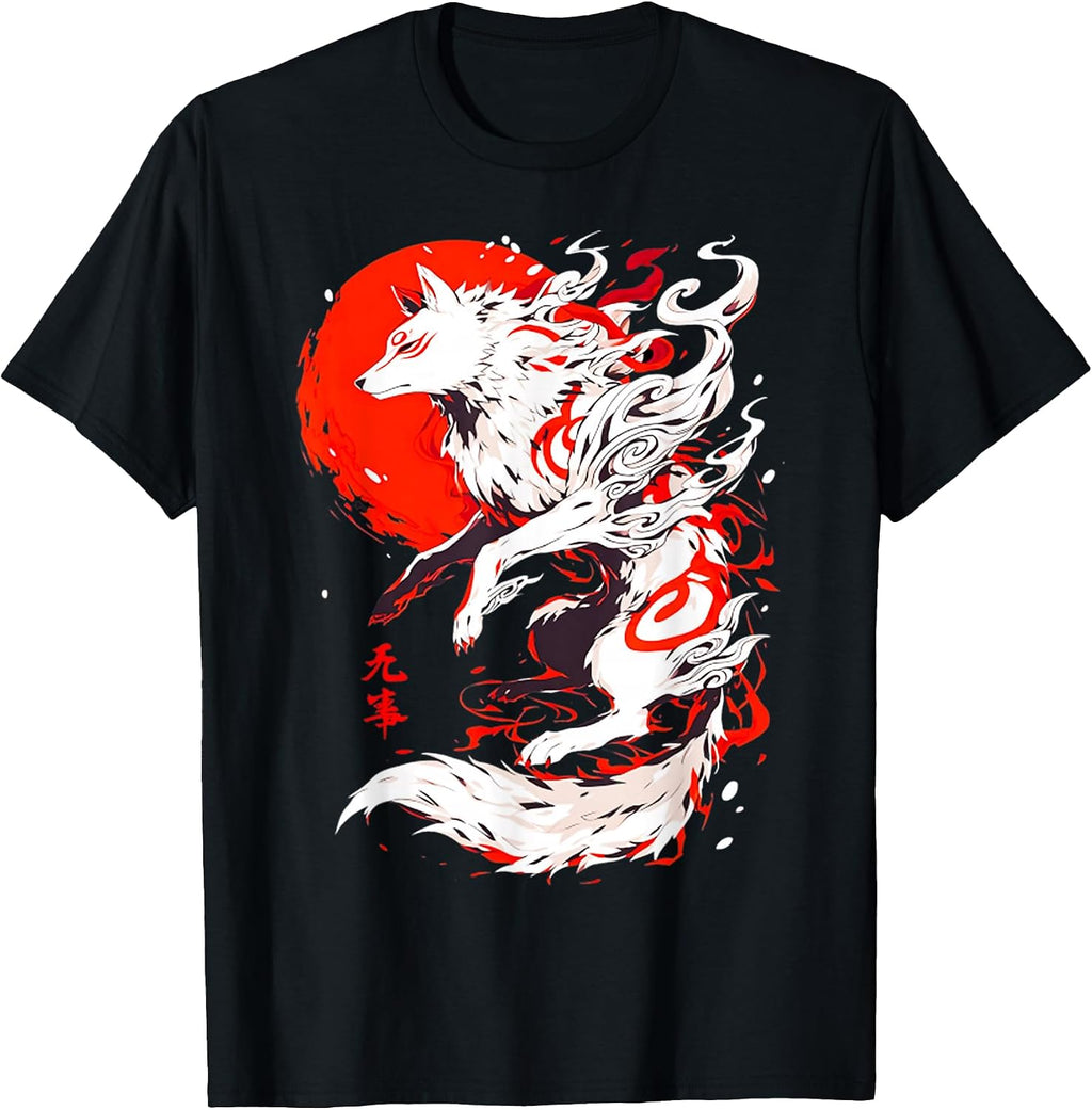 Funny Fox Animal Cute Okami Basic Japan Style