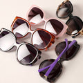 Leopard Colored Two Tone Large Lenses Sunglasses