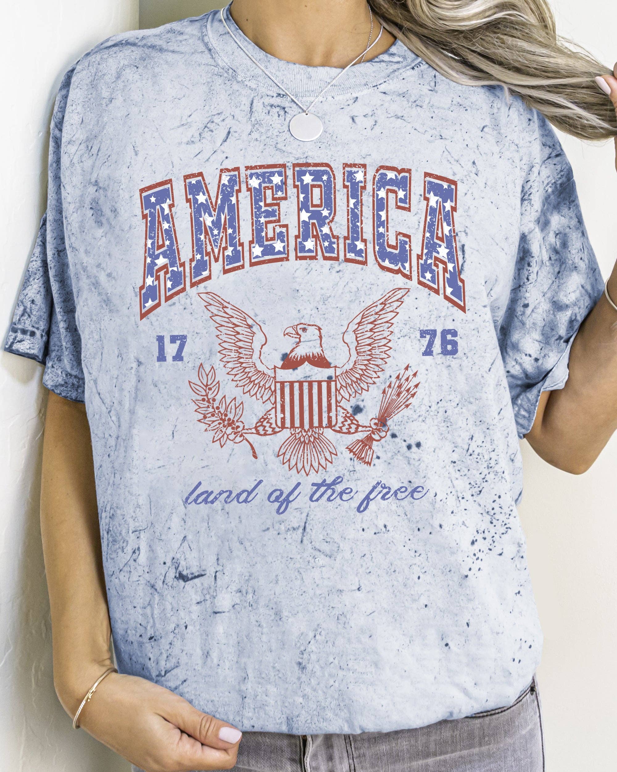 America, Land of the Free, Eagle, 1776, USA, Independence Day, 4th of July, Stars Stripes, Patriotic Tshirt