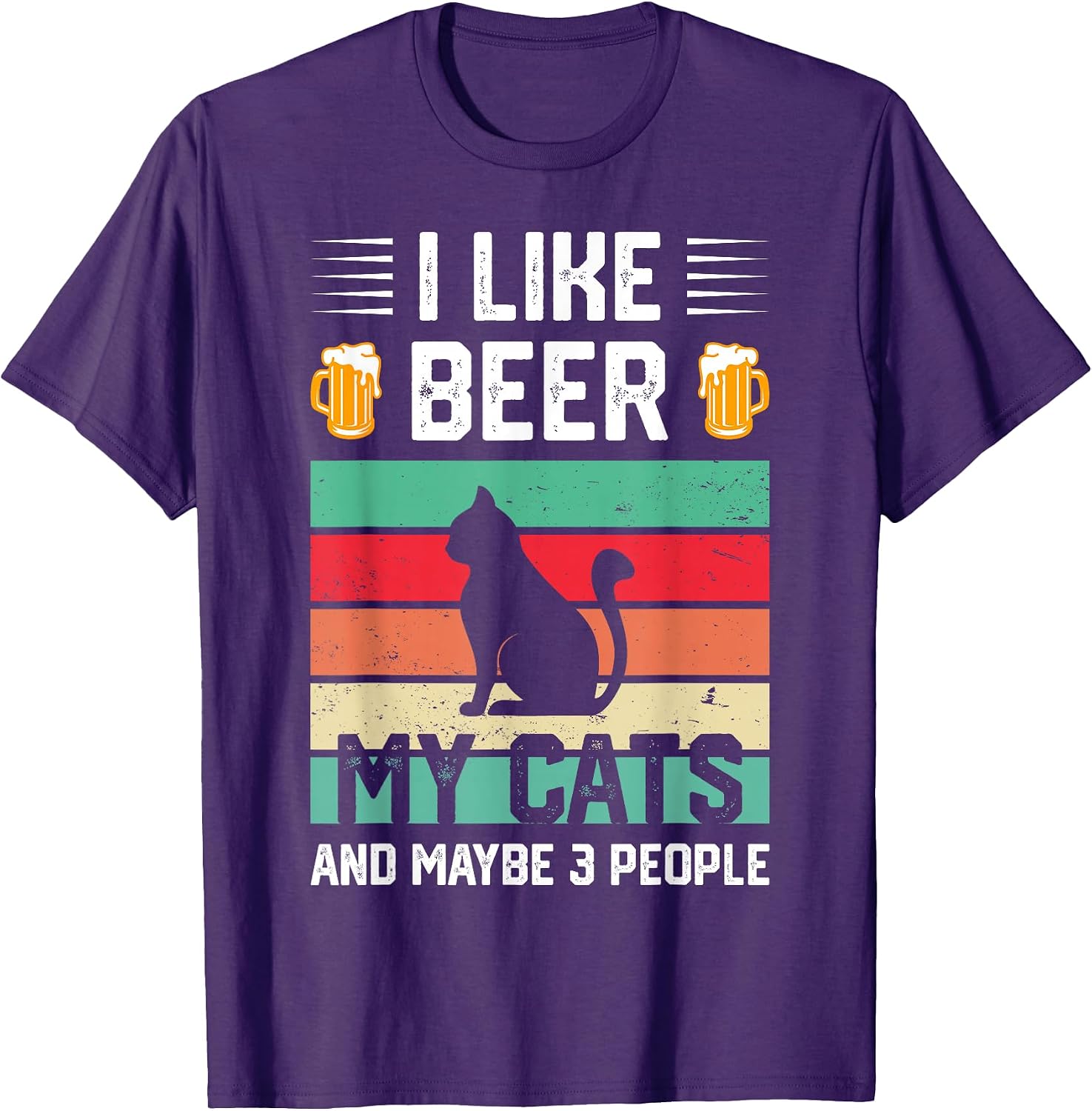 Vintage I Like Beer And My Cats And Maybe 3 People