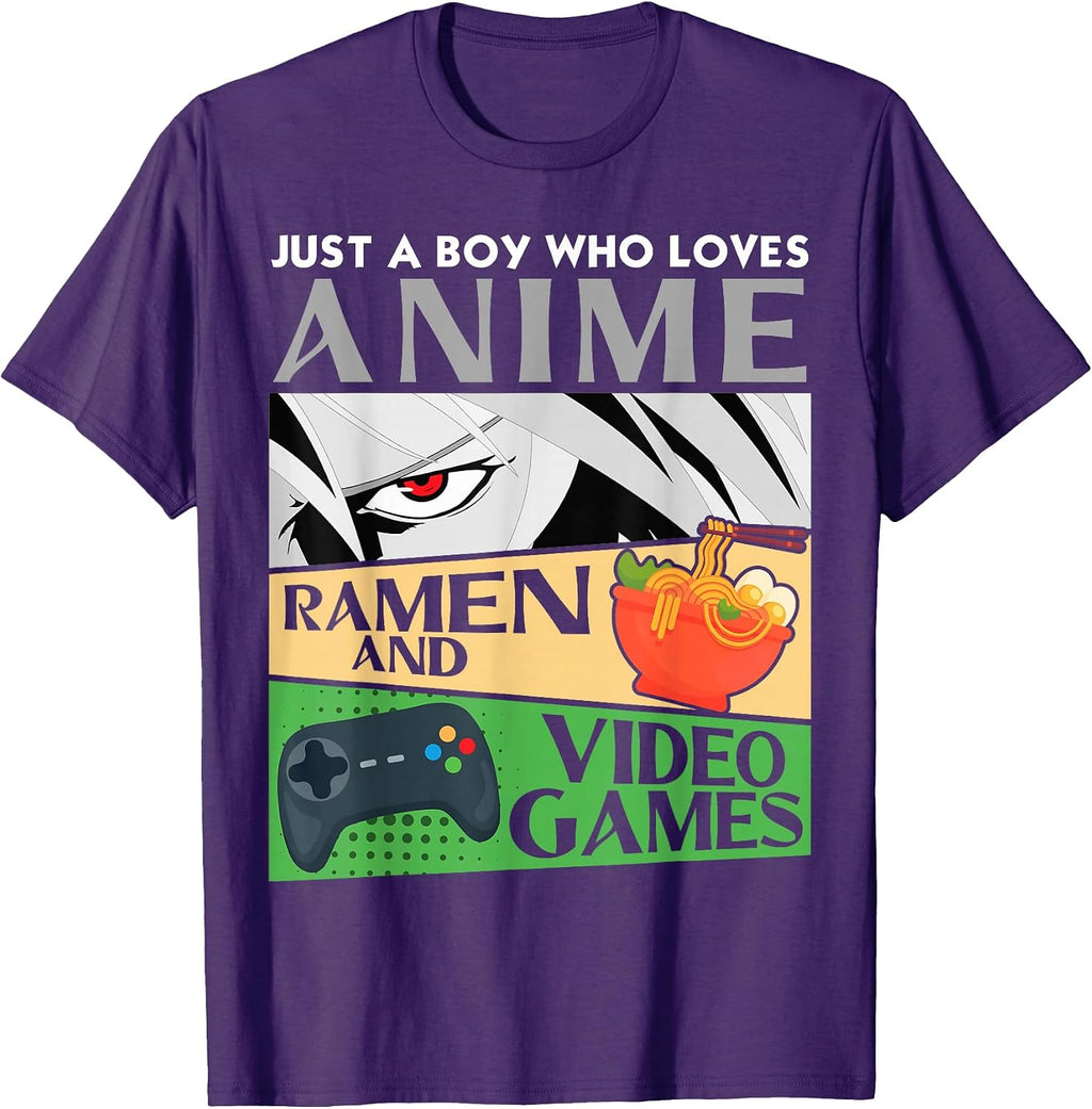 Funny Introvert Boy Distracted by Anime Ramen Game