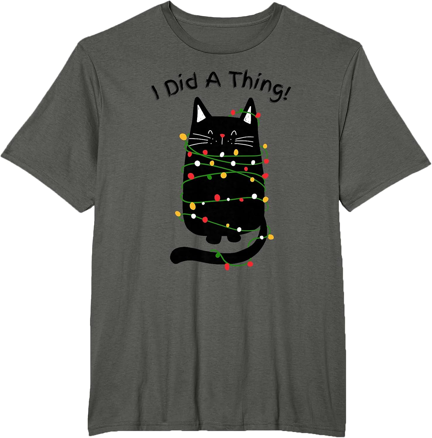 Silly Christmas Lights Holiday Cat Tees and Merch