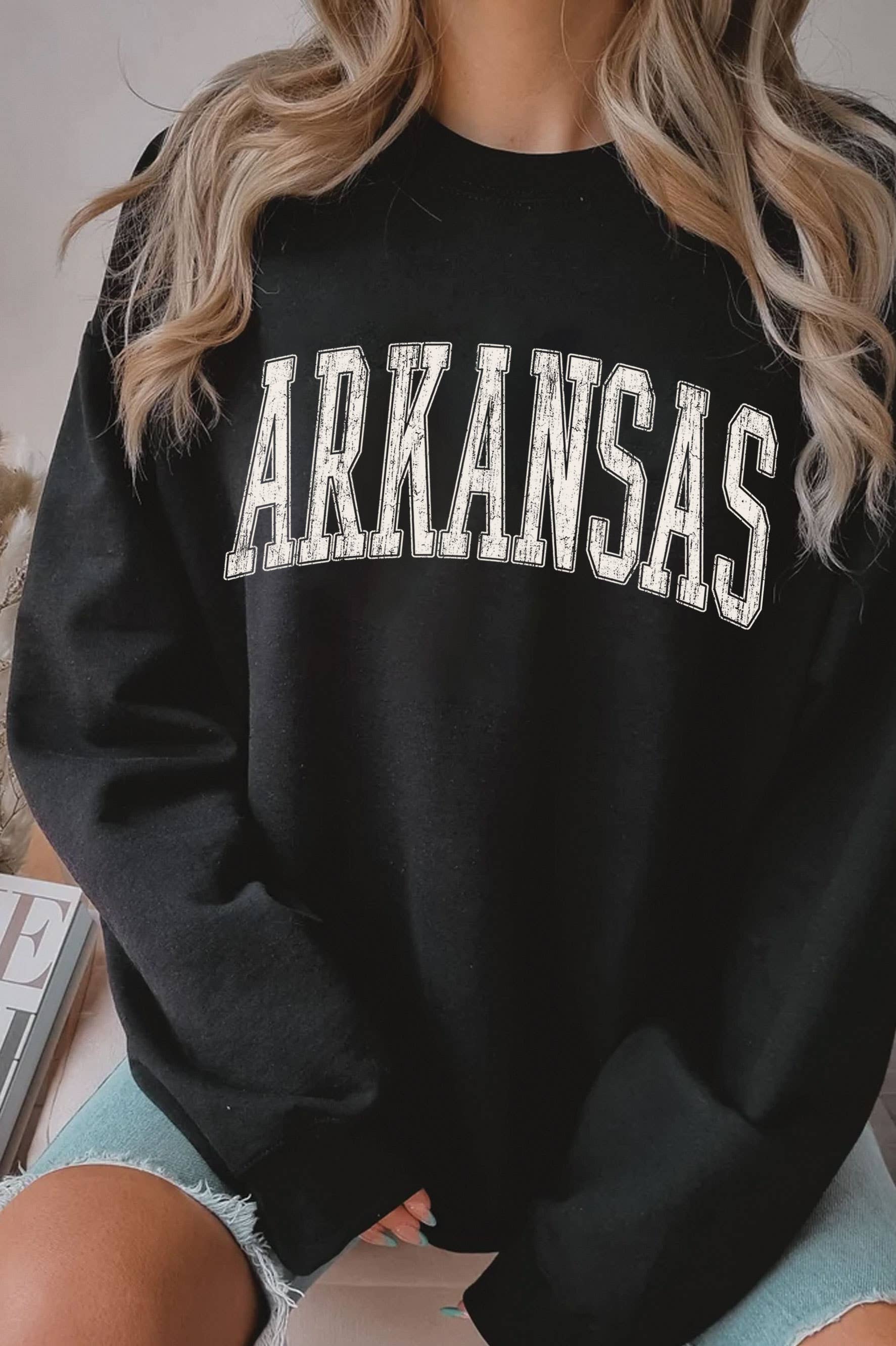 Arkansas Puff Graphic Brushed Sweatshirts
