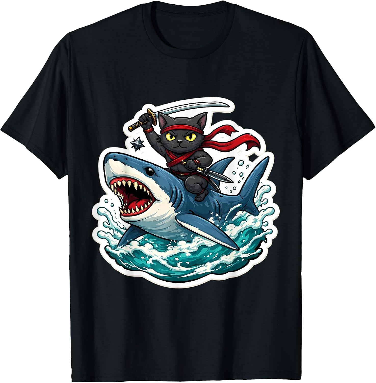 Ninja Cat Riding Shart Funny Cartoon Owner Merch
