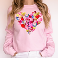 Glittery Hearts, Brush Stroke Valentine's Day Sweatshirt