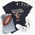 Falls Out Balls Out Football Graphic Tee, Vneck