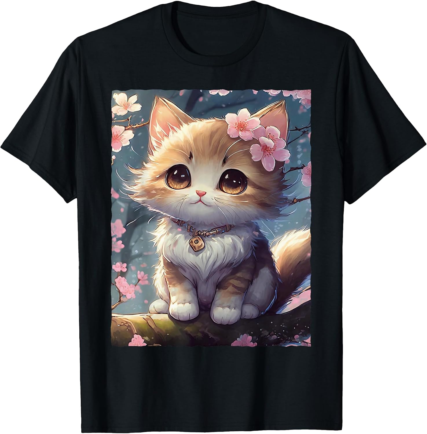 Kawaii Anime Cat Sakura Cherry Blossom Cute Kitten