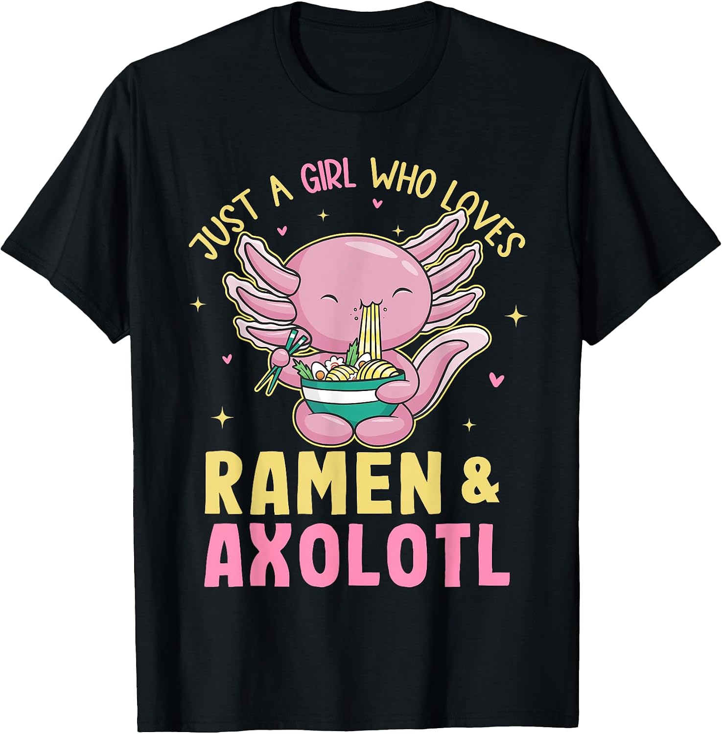 Kawaii Japanese Anime Axolotl Ramen shirt for Girl