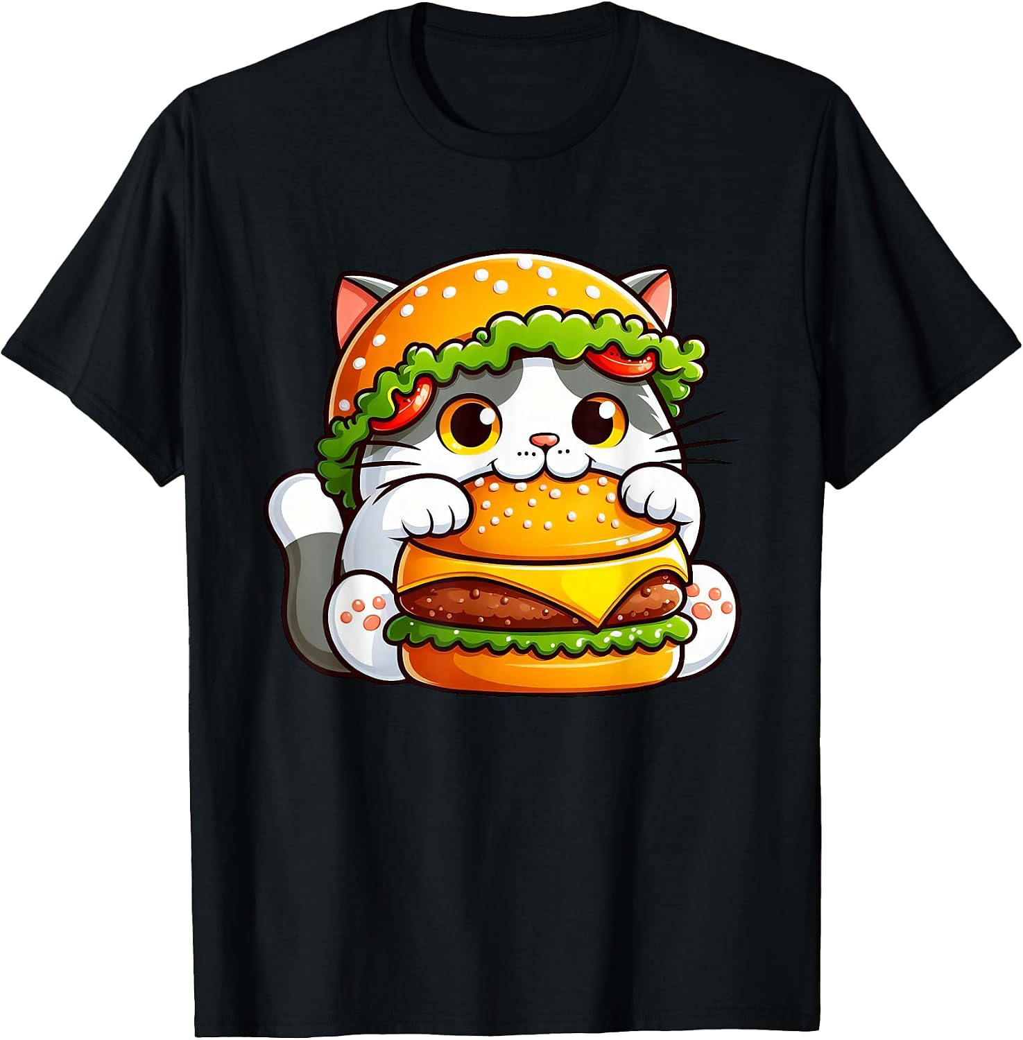 Quirky Cat Hamburger Cheeseburger Fast Food Hat