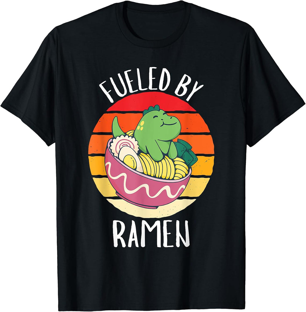 Retro Dinosauer Fueled By Ramen Food Lover