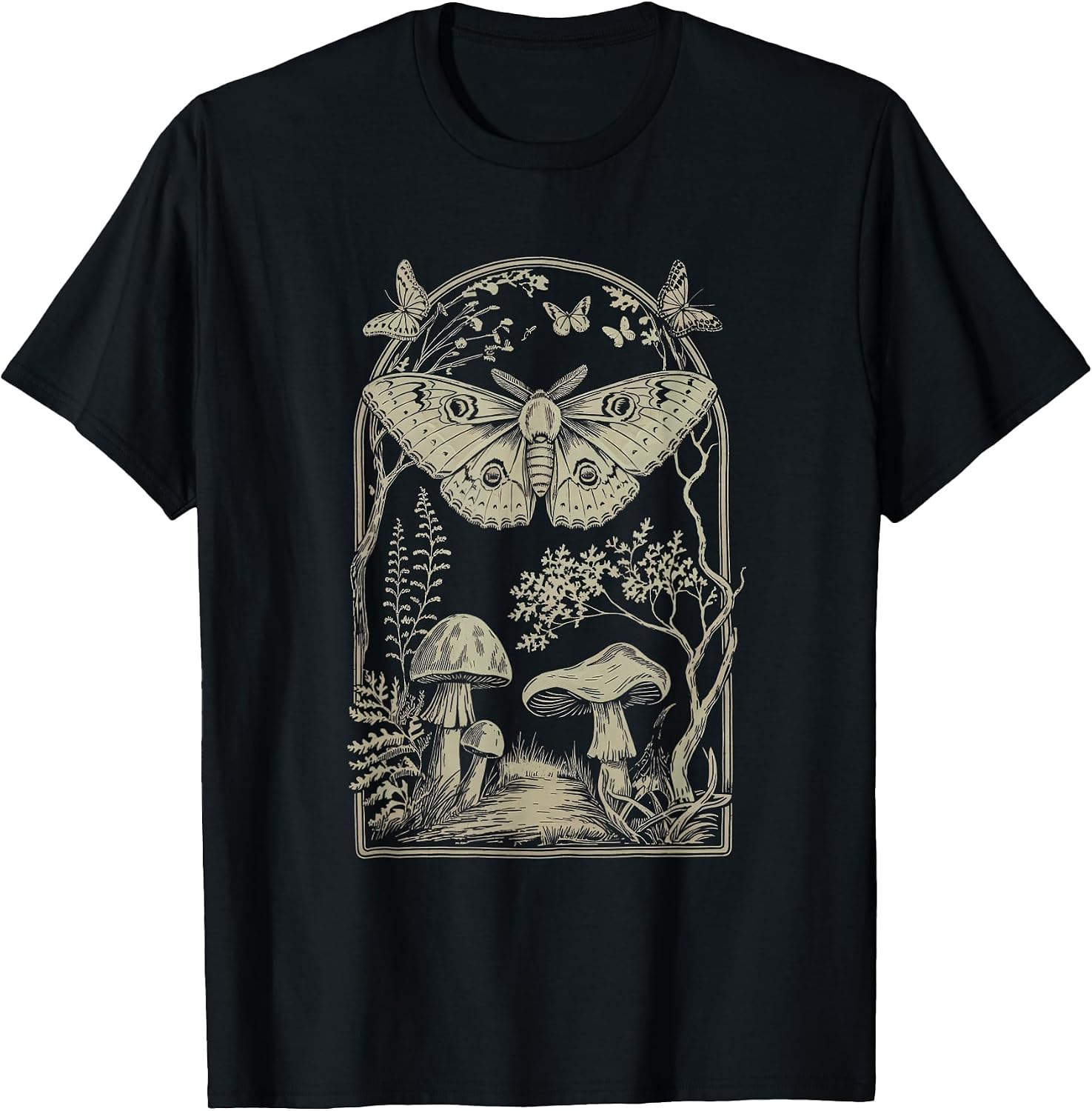 Butterfly Tshirt Fairycore cottagecore Mushrooms