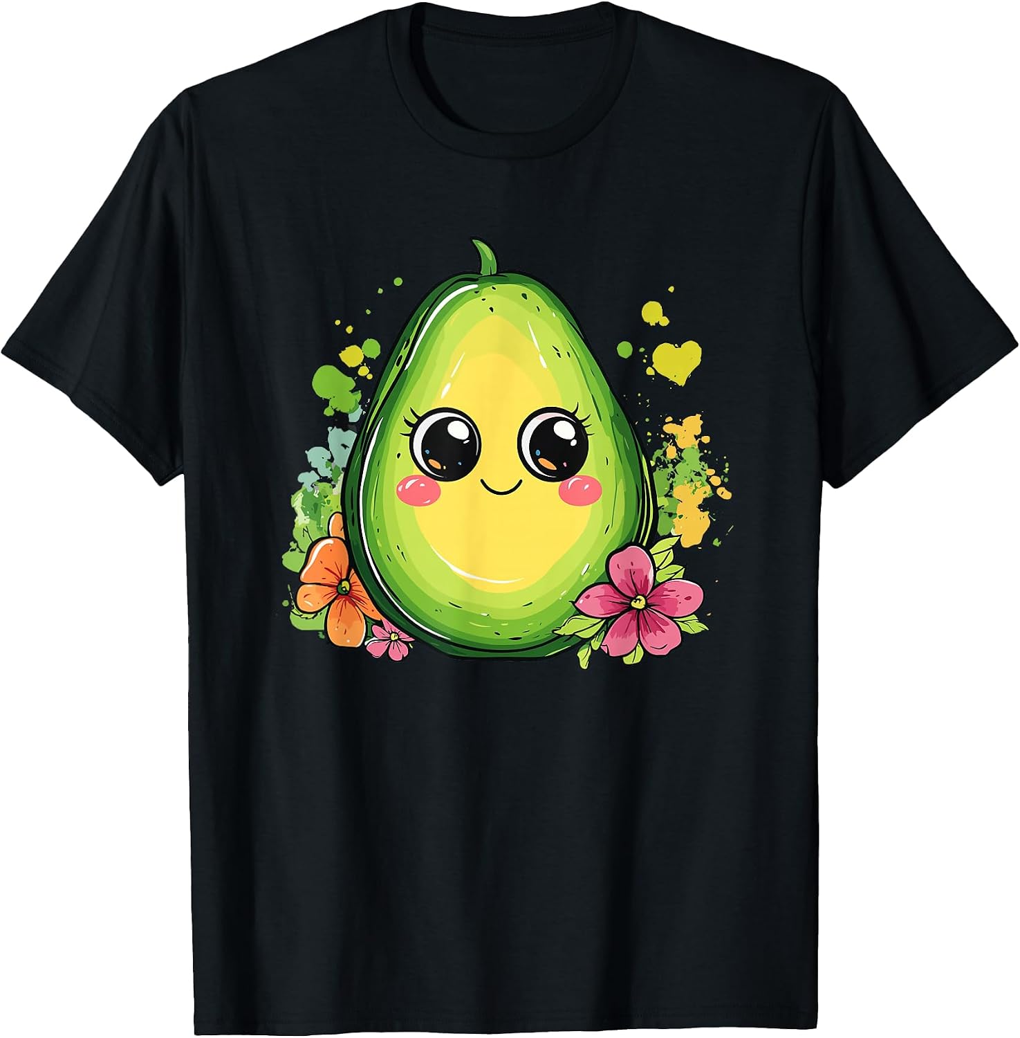 Adorable Avocado Cartoon Flower Art