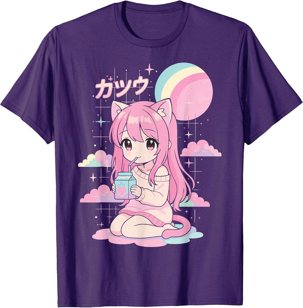Anime Girl Strawberry Milk Kawaii Cute Pastel