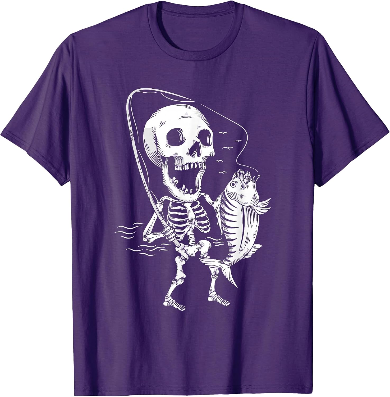 Halloween Shirts Skeleton Fishing Women Men Kids