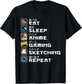 Eat Sleep Anime Gaming Sketching Video Games