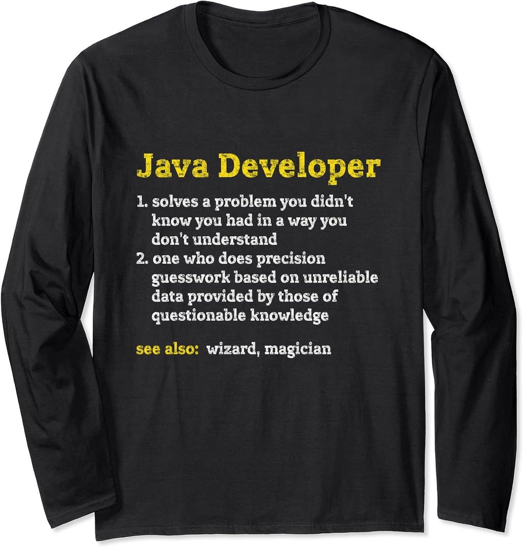 Java Developer Dictionary Definition Tee Merch