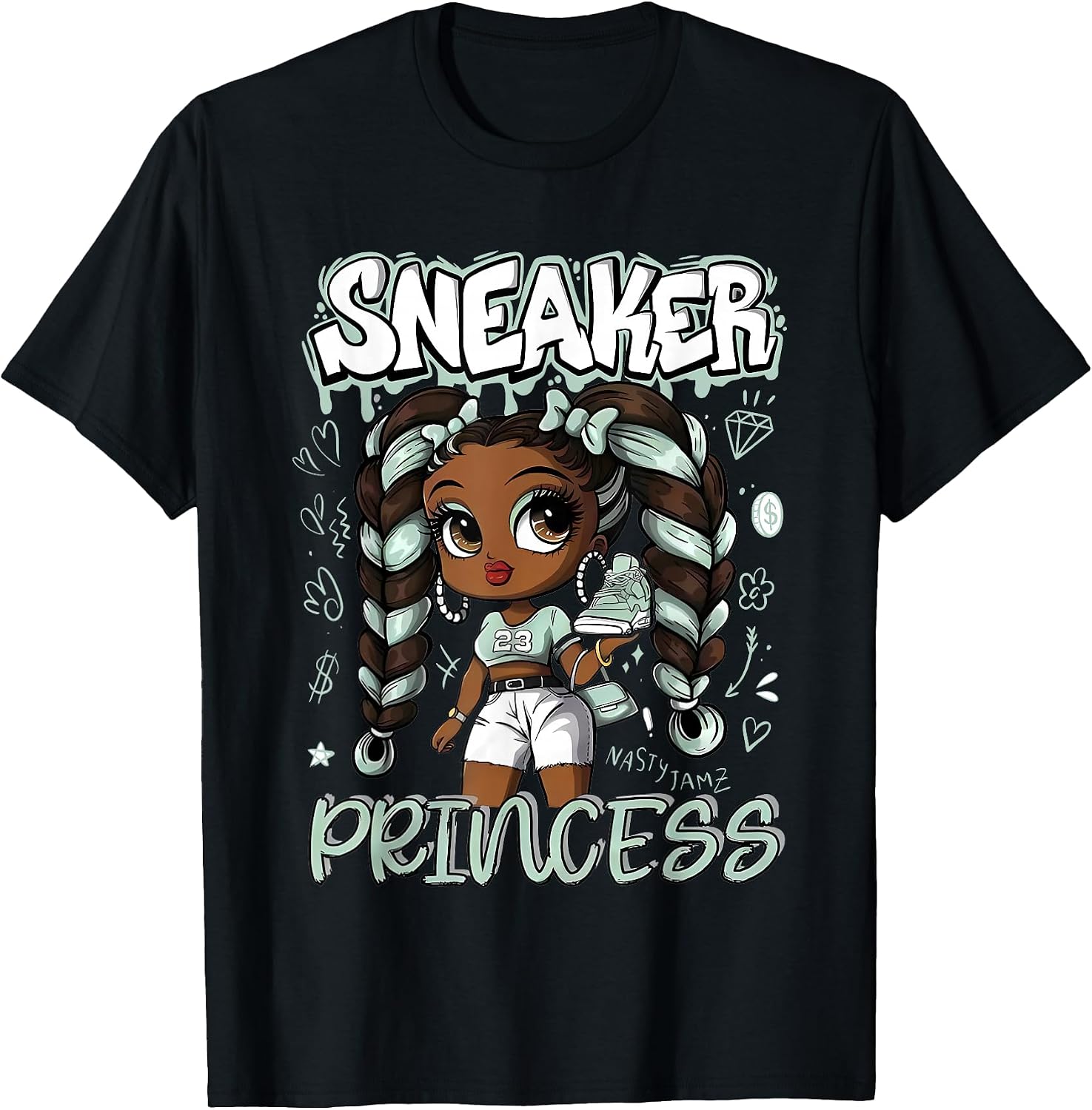 Sneaker Princess Girl Afro Matching Retro Vintage