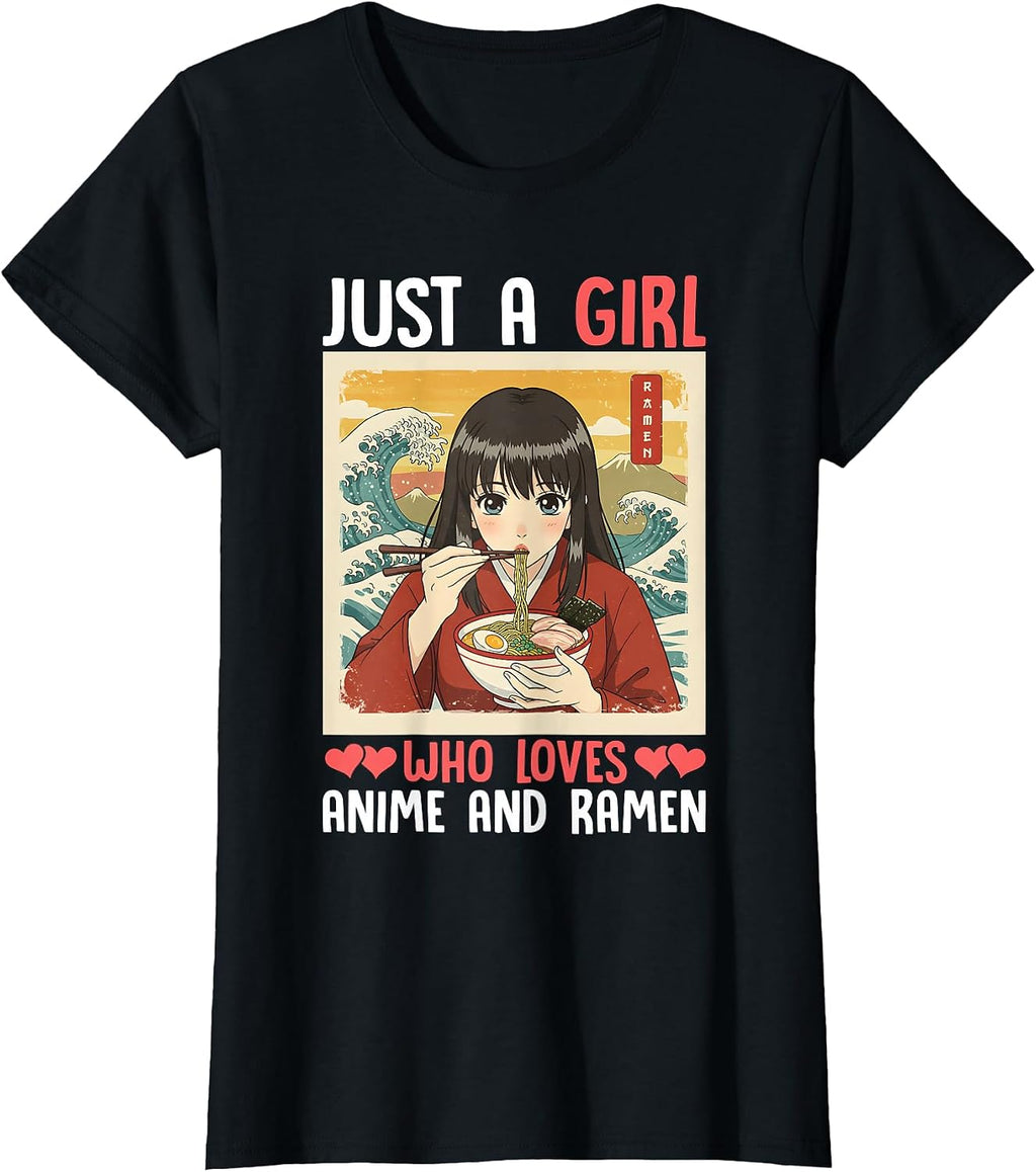 Japanese Otaku Anime Girl Ramen Tee