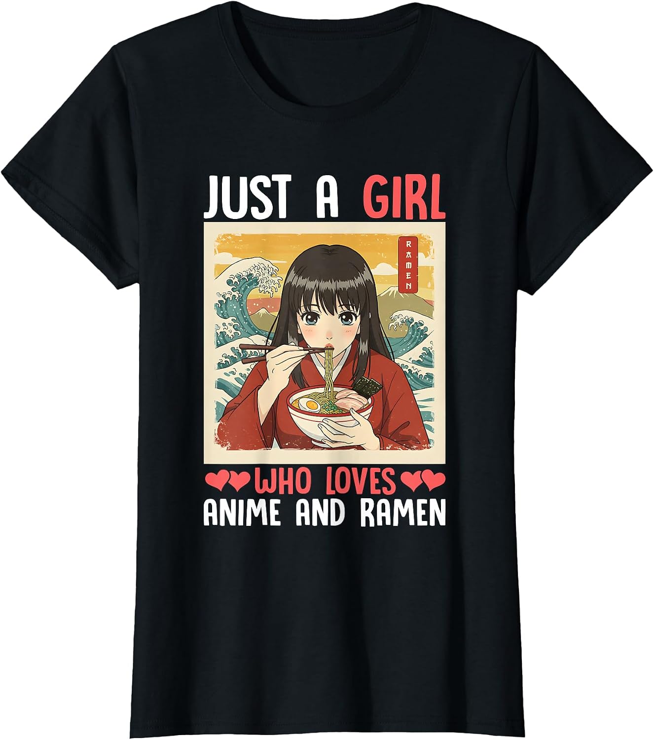 Japanese Otaku Anime Girl Ramen Tee