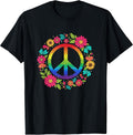 Peace Sign Hippie Floral Retro Rainbow Boho Mosaic
