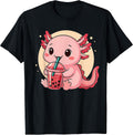 Cute Kawaii Axolotl Drinks Boba Bubble Tea