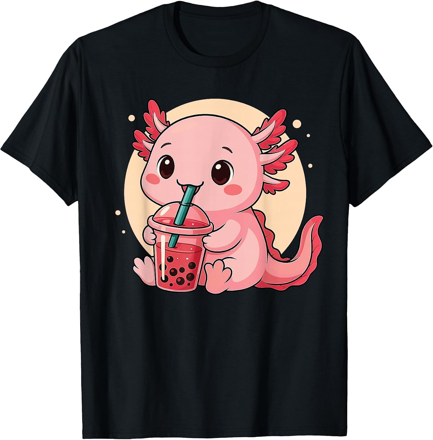 Cute Kawaii Axolotl Drinks Boba Bubble Tea