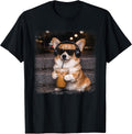 Funny Corgi Drinking Iced Coffee Dog