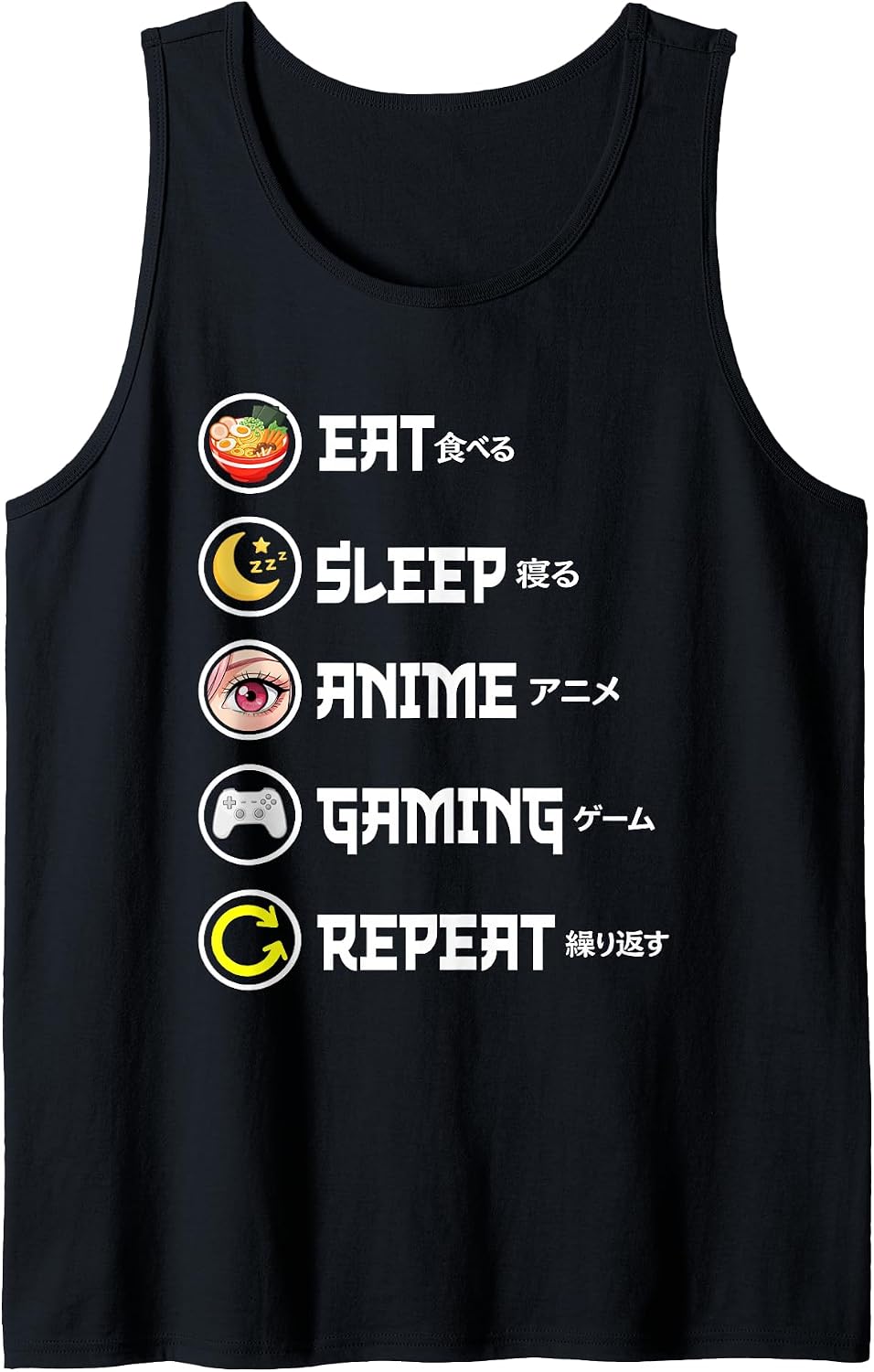 Kawaii Anime Merch Eat Sleep Anime Gaming Repeat