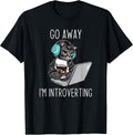 Introvert Gift Cat Owner Laptop & Coffee Shirt