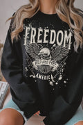 Freedom Wild and Free Graphic Brushed Sweatshirts
