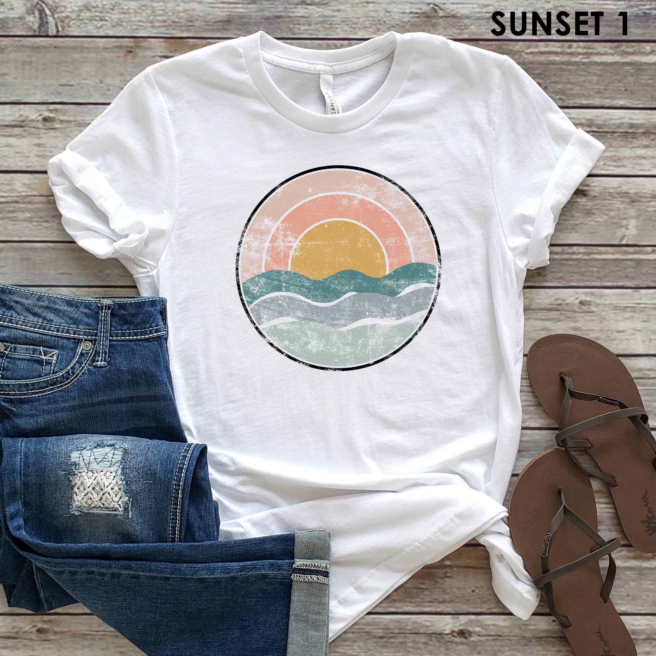 Sunset Circle Tee | Summer | Beach | Sizes XS-2XL