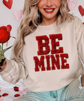 Faux Fuzzy Be Mine Valentine Cream Sweatshirt