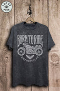 Born To Ride Motorcycles Graphic Top