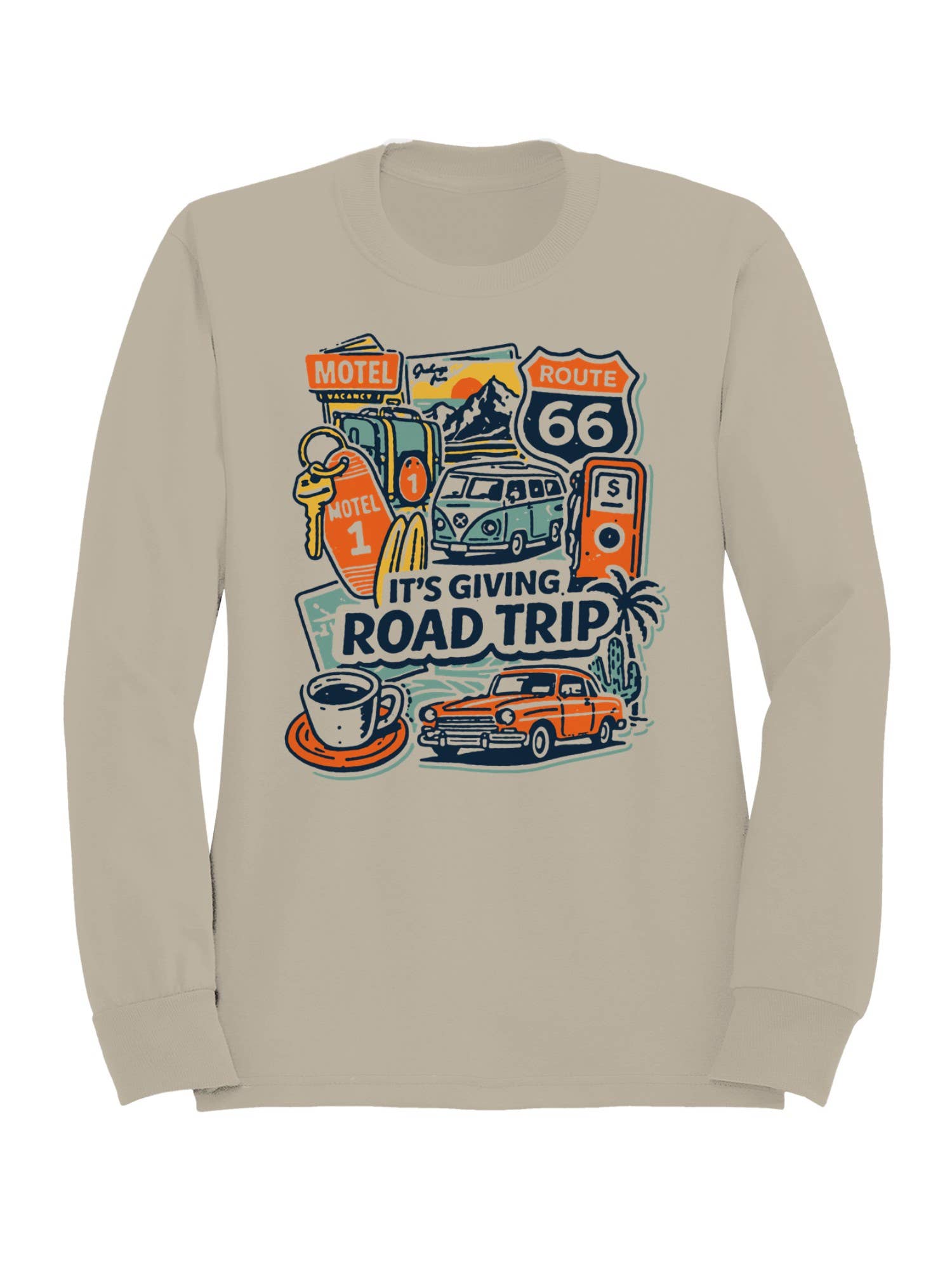 Roadtrip USA Vintage Route 66 Road Trip Women's Sweatshirt