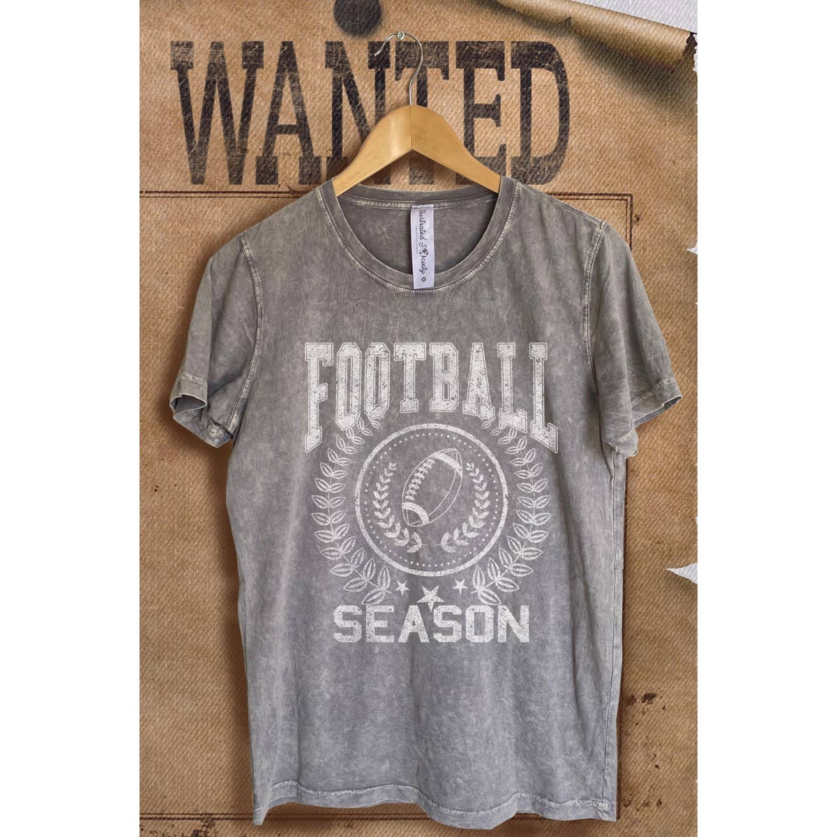 Foodball Season Mineral Wash Vintage Graphic  Tee