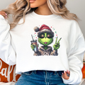 Boujee Grinch Girl Leopard Jacket Christmas Sweatshirt (Copy
