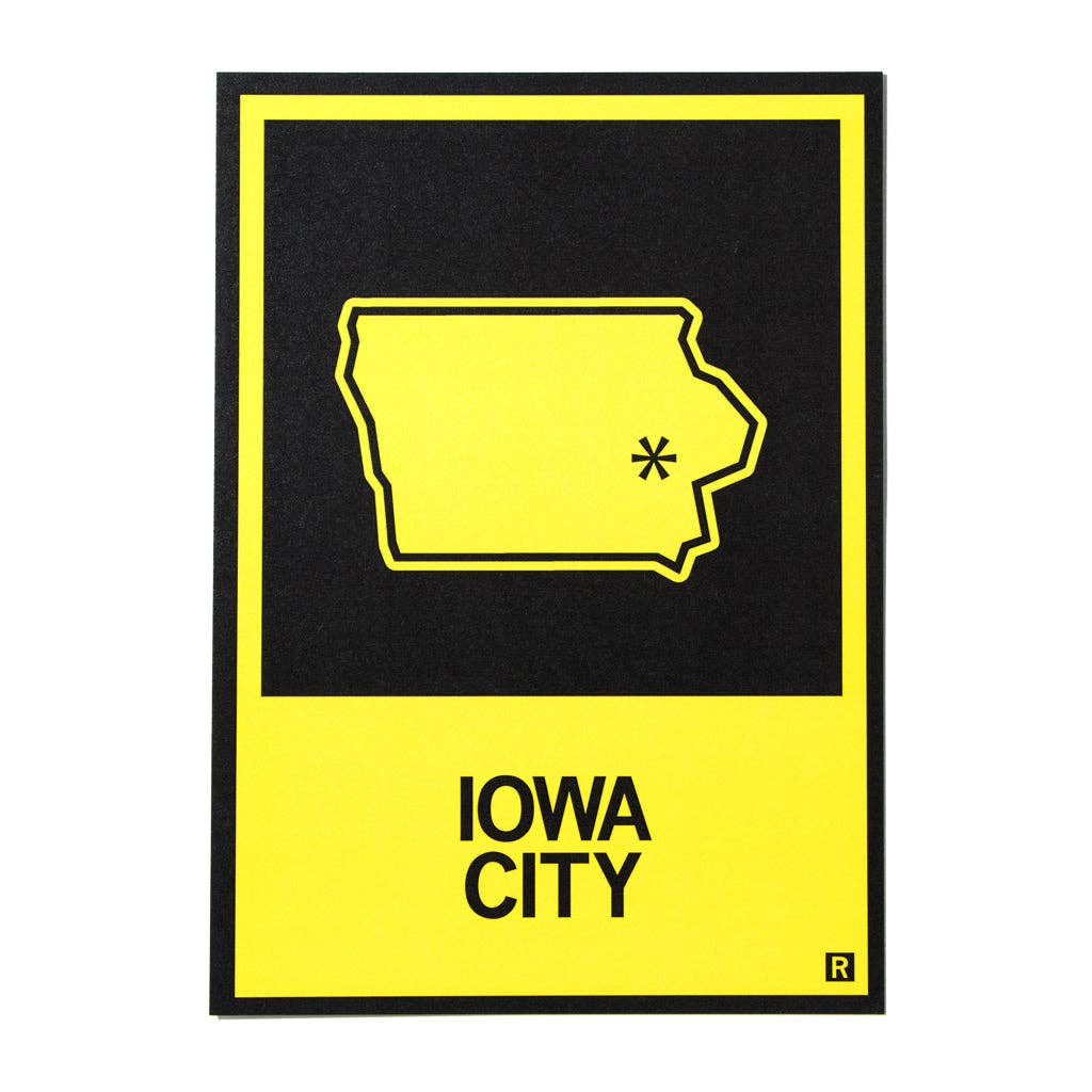 Iowa City, Iowa Outline Postcard