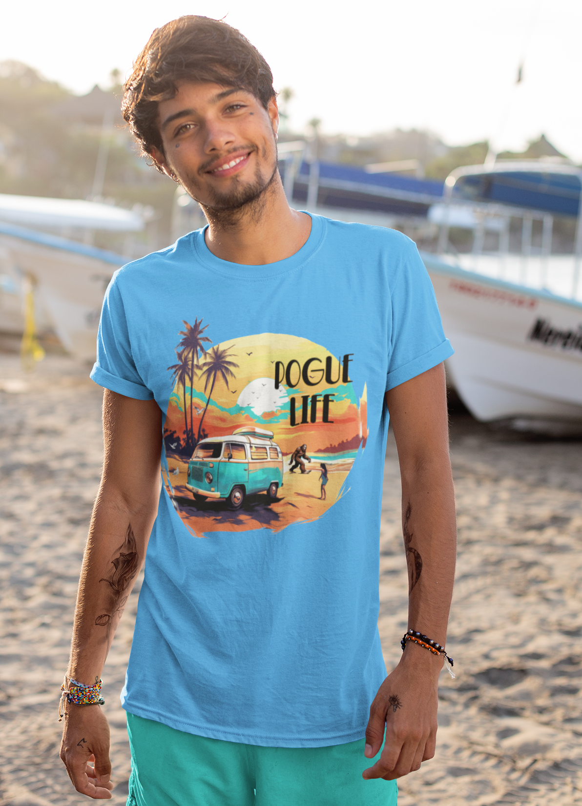 Bigfoot Pogue Life Tshirt (Blue)