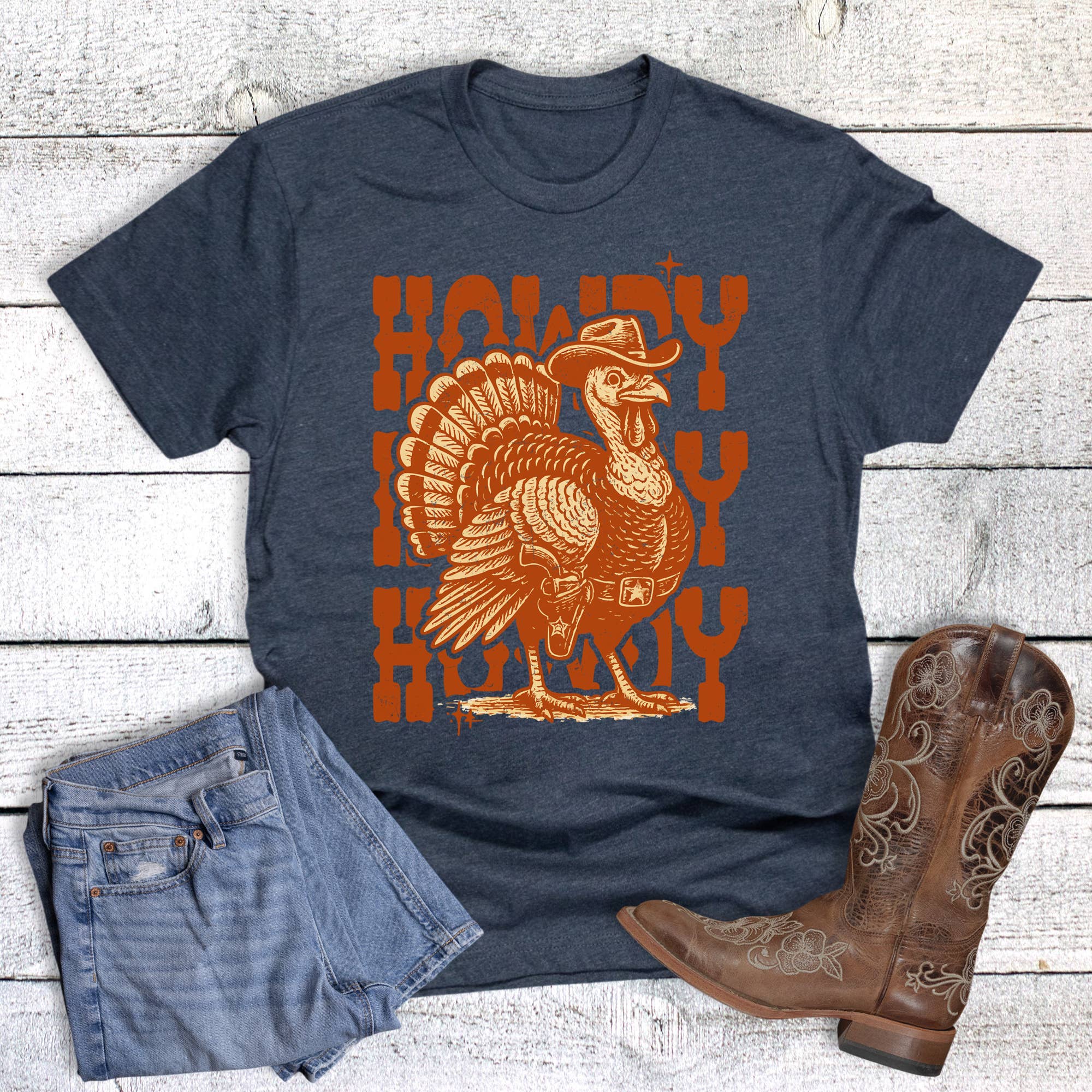 Western Fall Howdy Turkey Graphic Tee