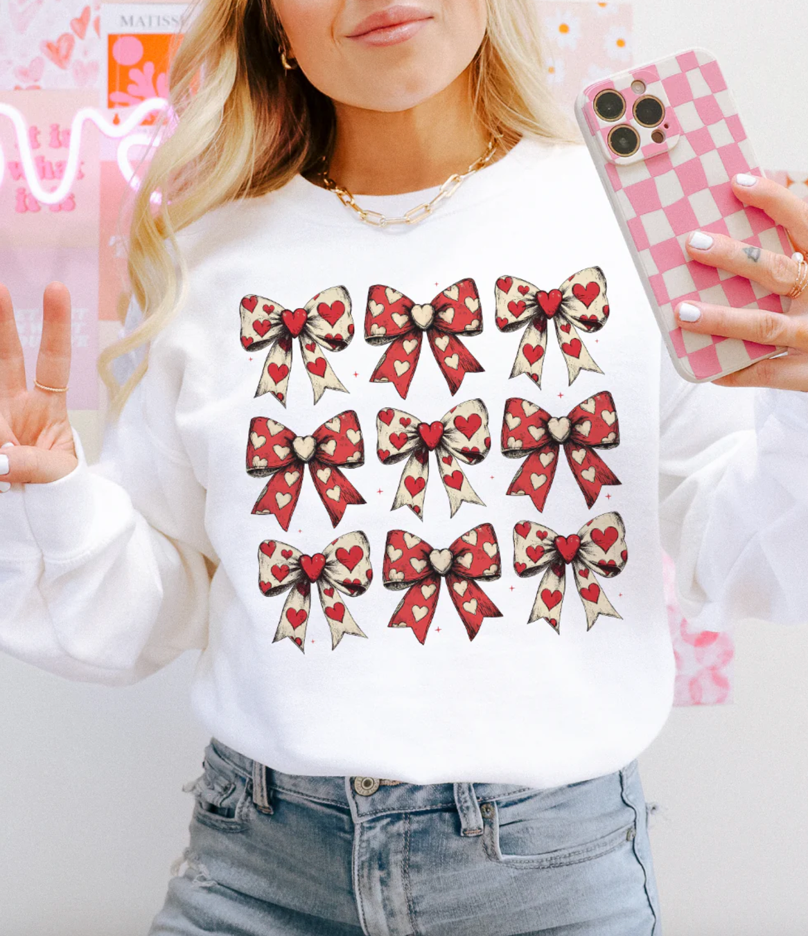 9 Bow Collection - Valentine Sweatshirt or Tee