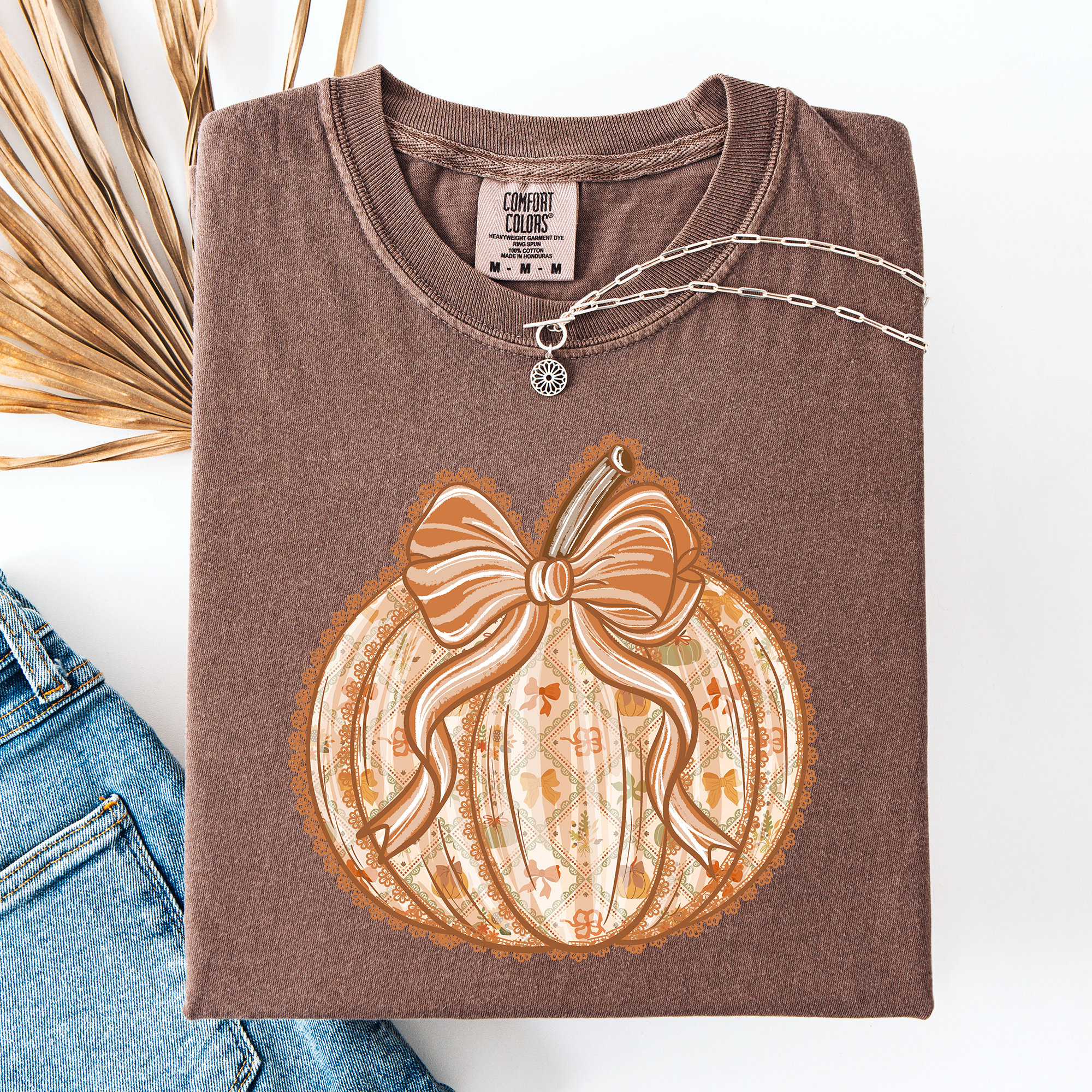 Pumpkin, Faux Lace, Halloween, Autumn, Fall T-Shirt