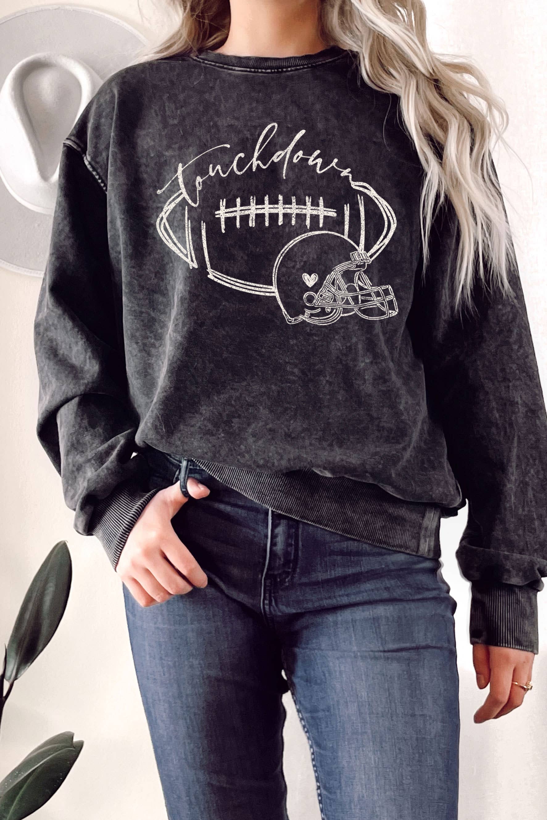 Touchdown Helmet Mineral Graphic Terry Sweatshirt