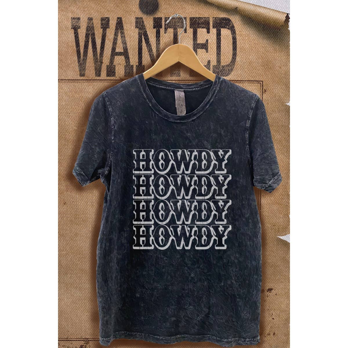 Howdy  Mineral Wash Vintage  Graphic  Tee