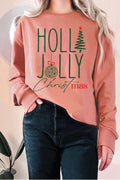Holly Jolly Christmas Graphic Terry Sweatshirts