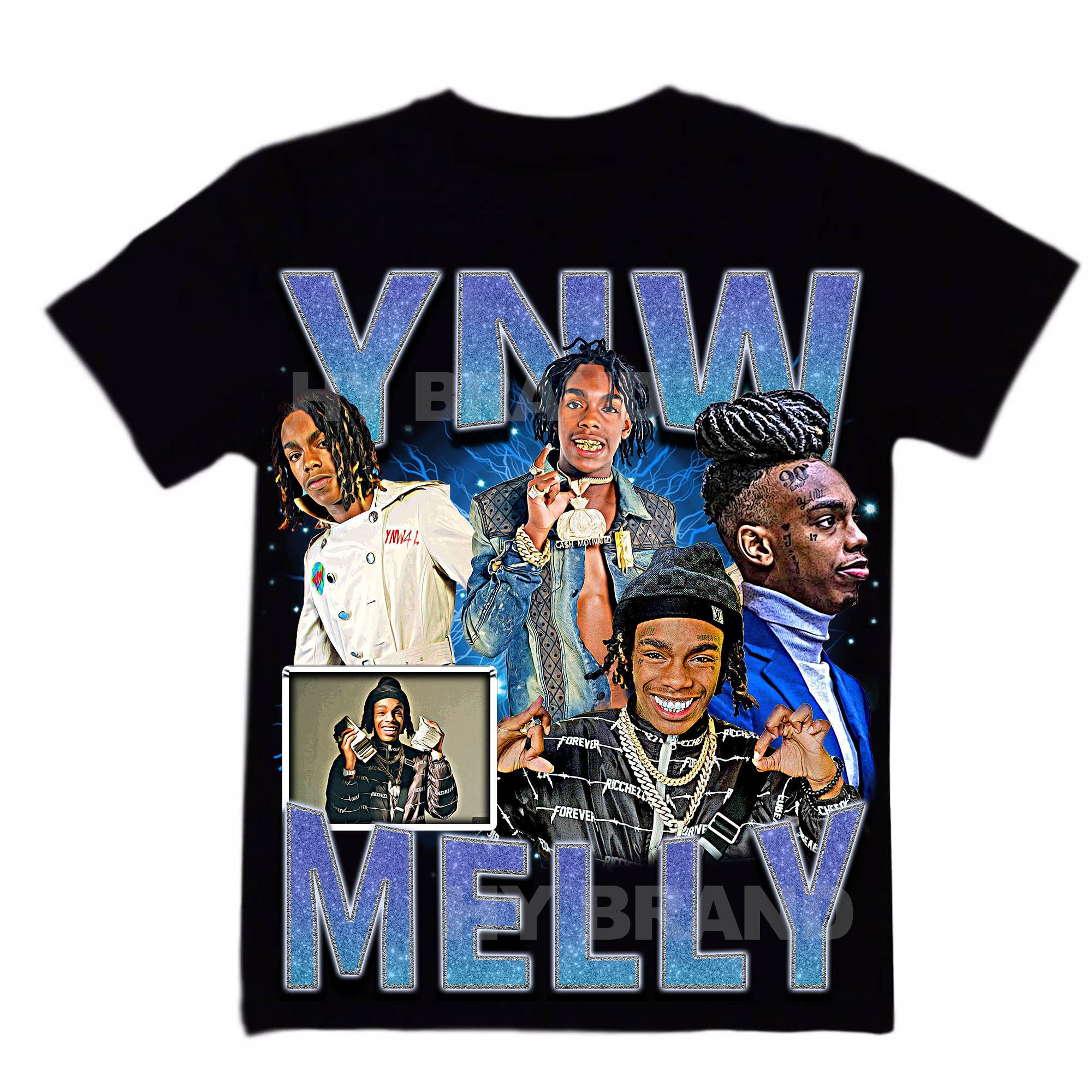 Ynw Melly Vintage Bootleg T-Shirt, Ready To Print Football T