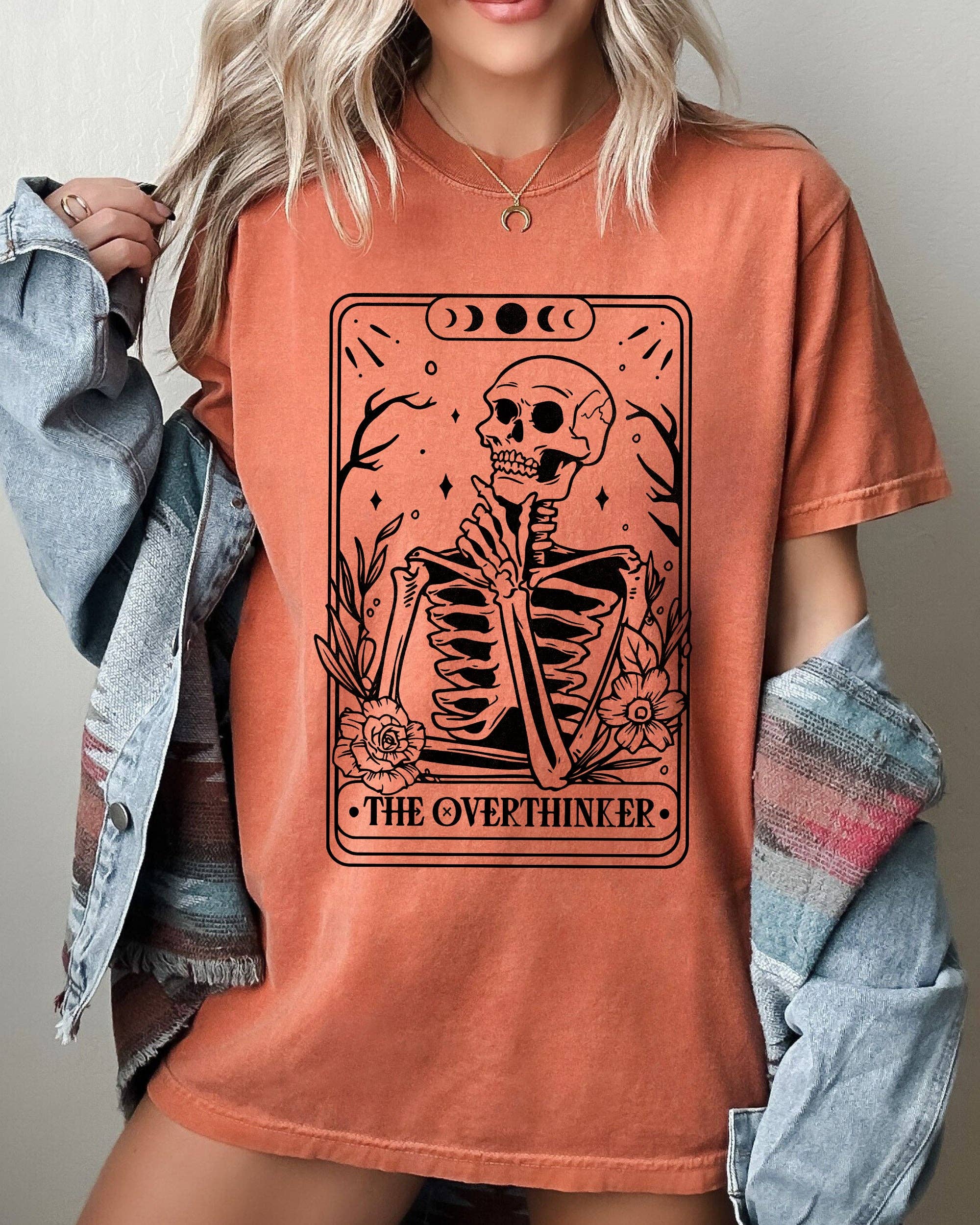 The Overthinker, Tarot, Skeleton, Halloween T-Shirt