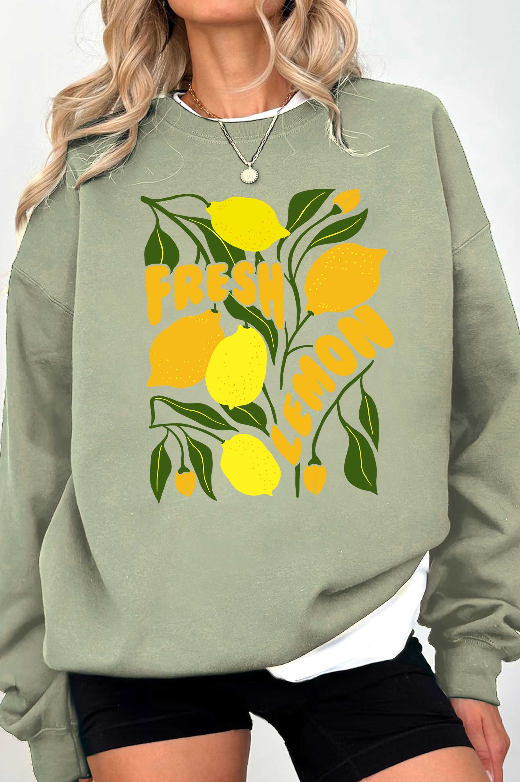 Fresh Lemon Graphic Brushed Sweatshirts