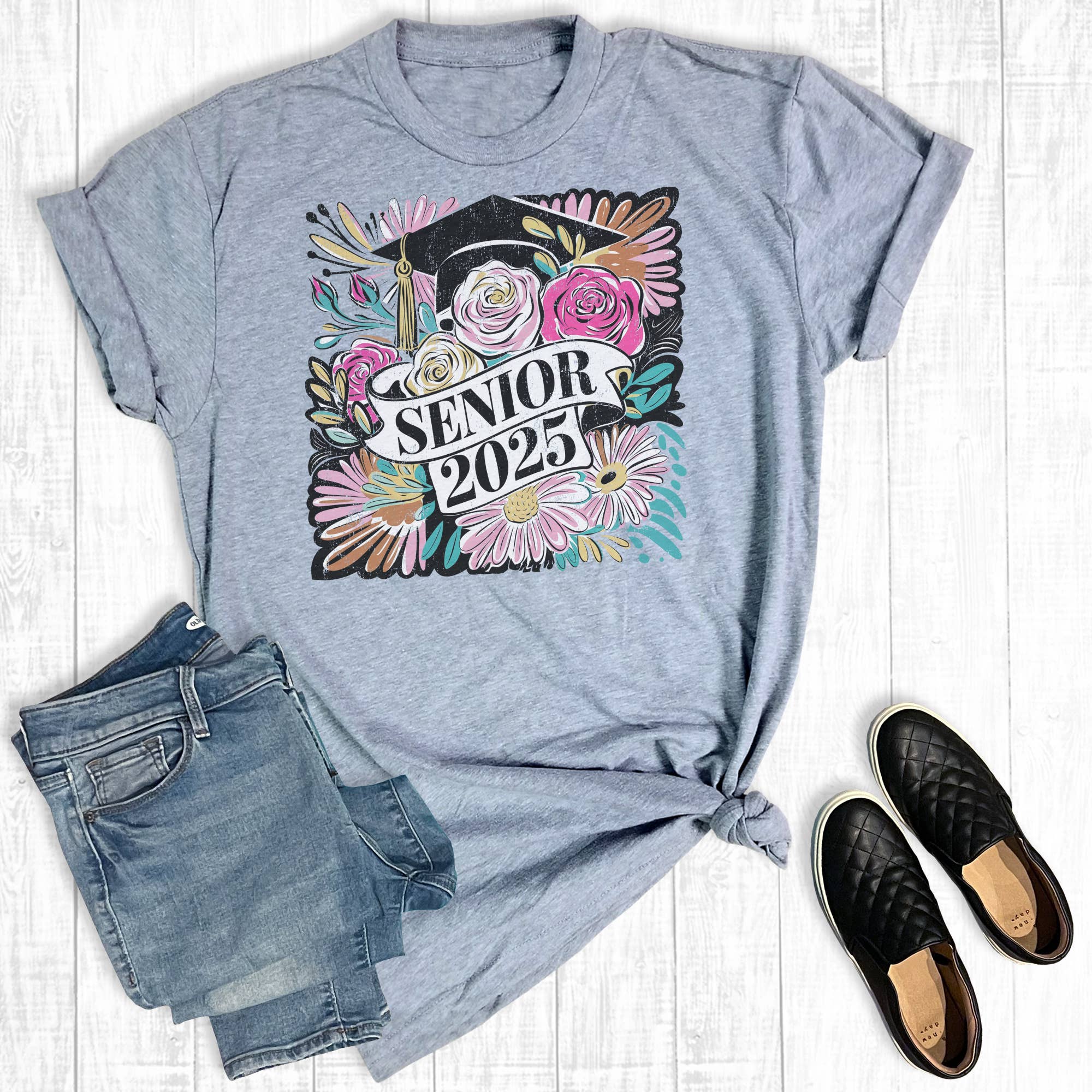 Boho Floral Senior 2025 Graphic Tee